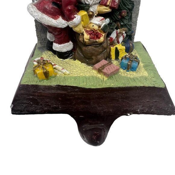 Santa Claus Presents Fireplace Vintage Cast Iron Base Holder Hanger Christmas - Picture 7 of 7